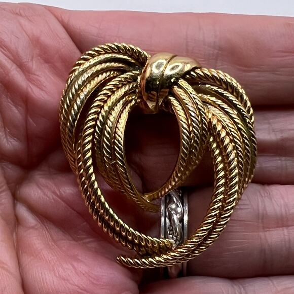 1965 Vintage GROSSE Germany DIOR Braided Spray Brooch Costume Jewelry - Picture 2 of 8